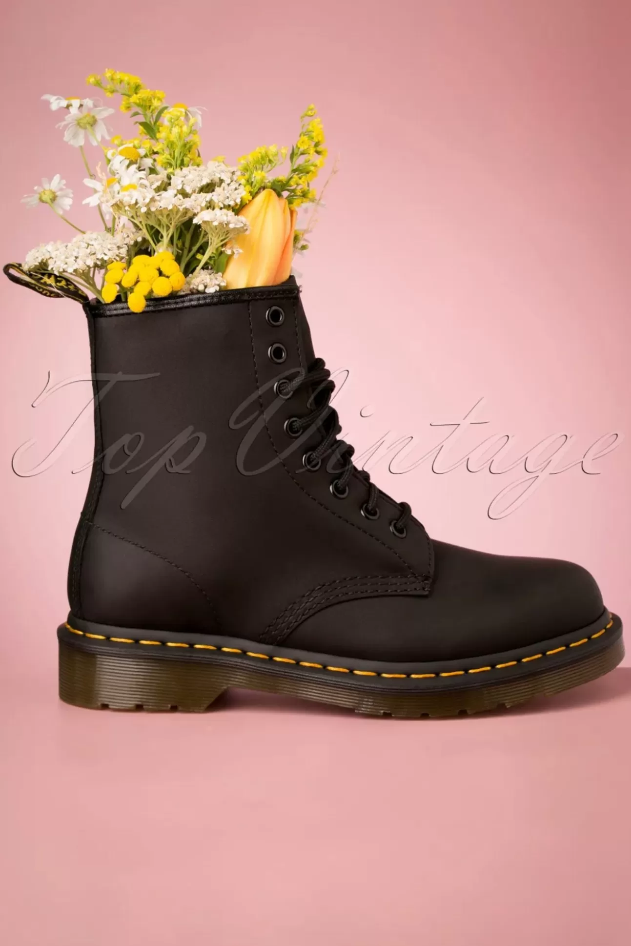 Booties & Laarzen | Dr. Martens 1460 Greasy Enkellaarzen In Zwart