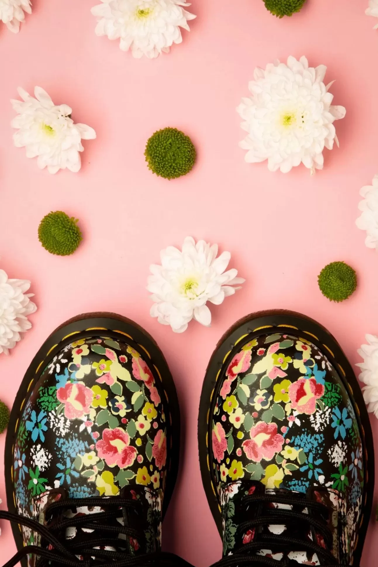 Booties & Laarzen | Dr. Martens 1460 Pascal Floral Mash Up Backhand Laarzen In Zwart