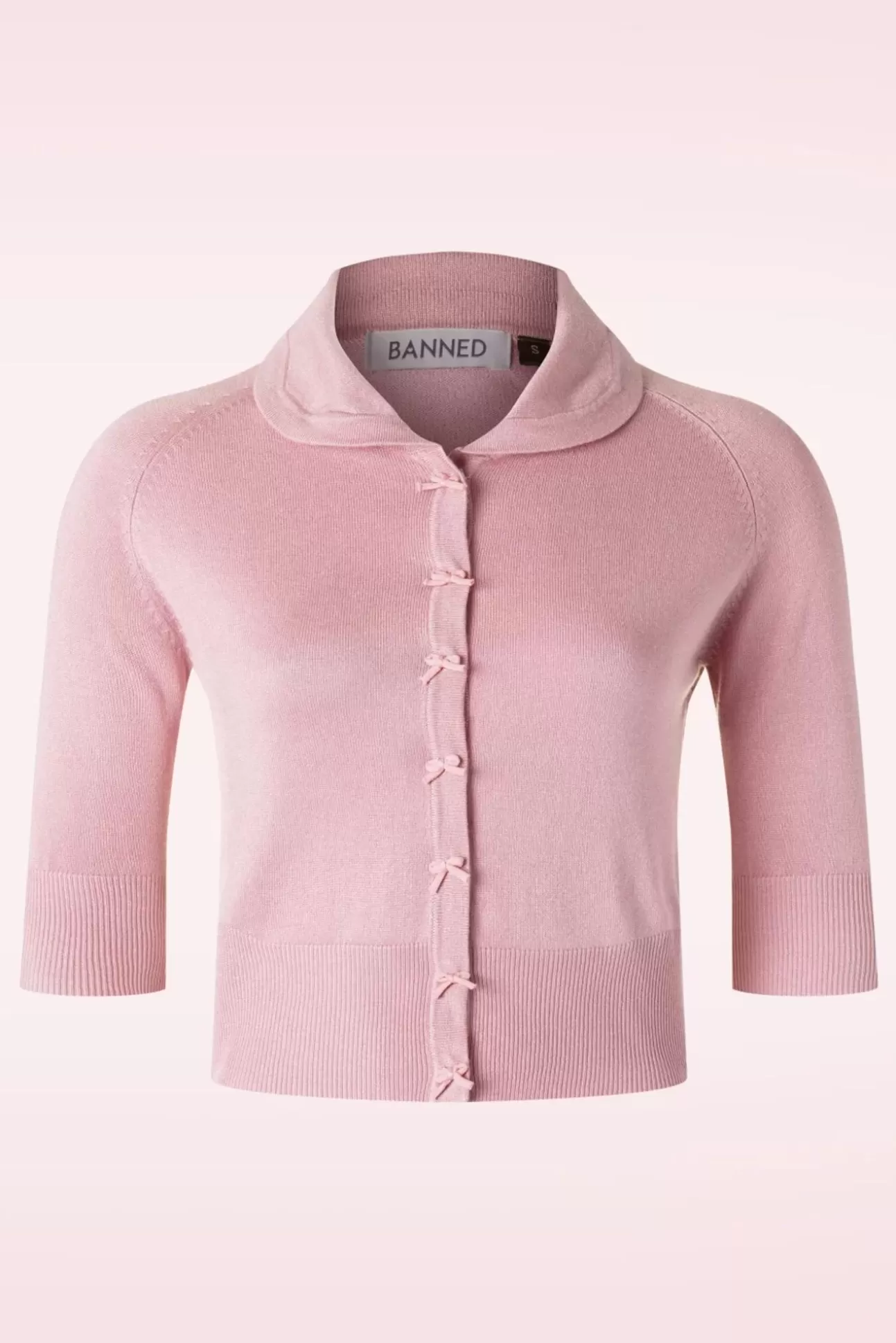 Vestjes | Banned Retro April Cardigan Met Korte Mouwen In Blush