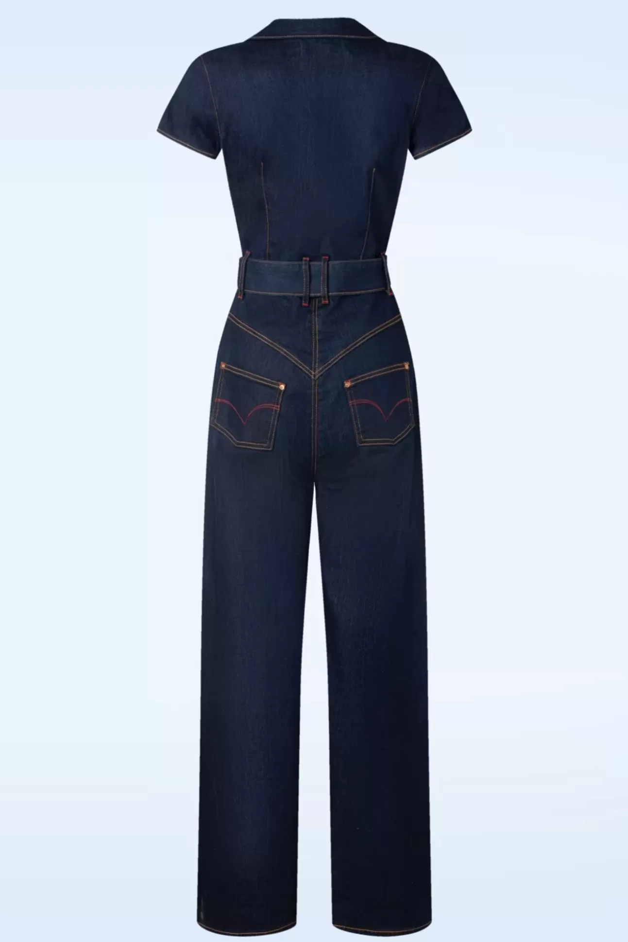 Playsuits & Jumpsuits | Rock-a-Booty Audrey Jumpsuit Short Sleeve In Donkerdenim