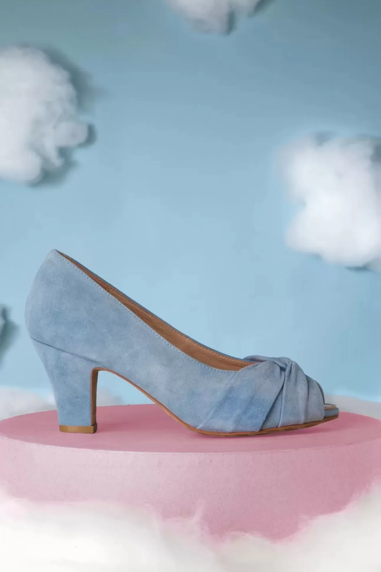 Pumps | Lola Ramona u2665 Topvintage Ava Love Me Truly Peeptoe Pumps In Faded Blauw