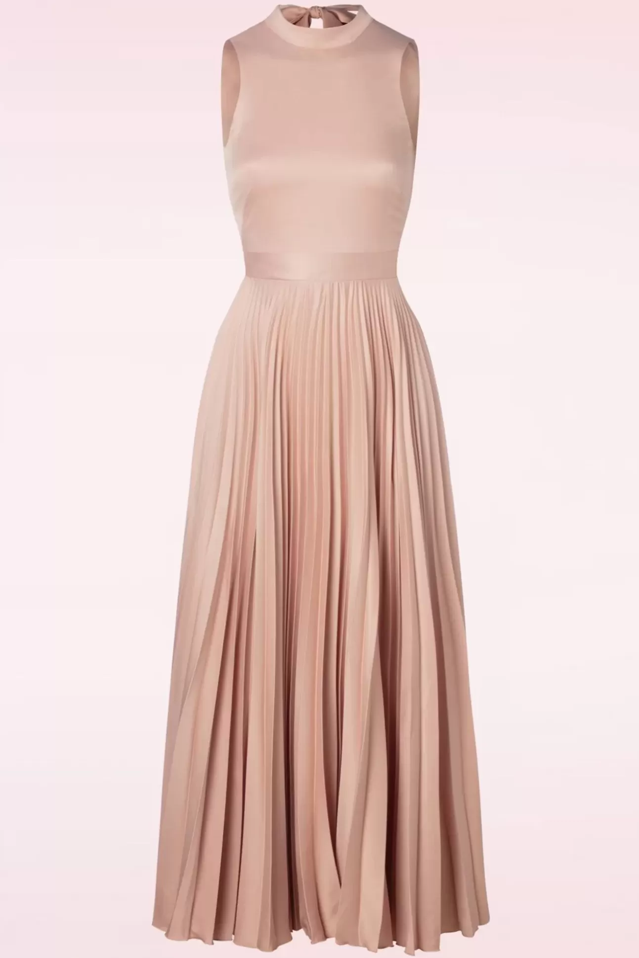 Effen Jurken | Closet London Bella Geplooide Maxi Jurk In Blush Pink