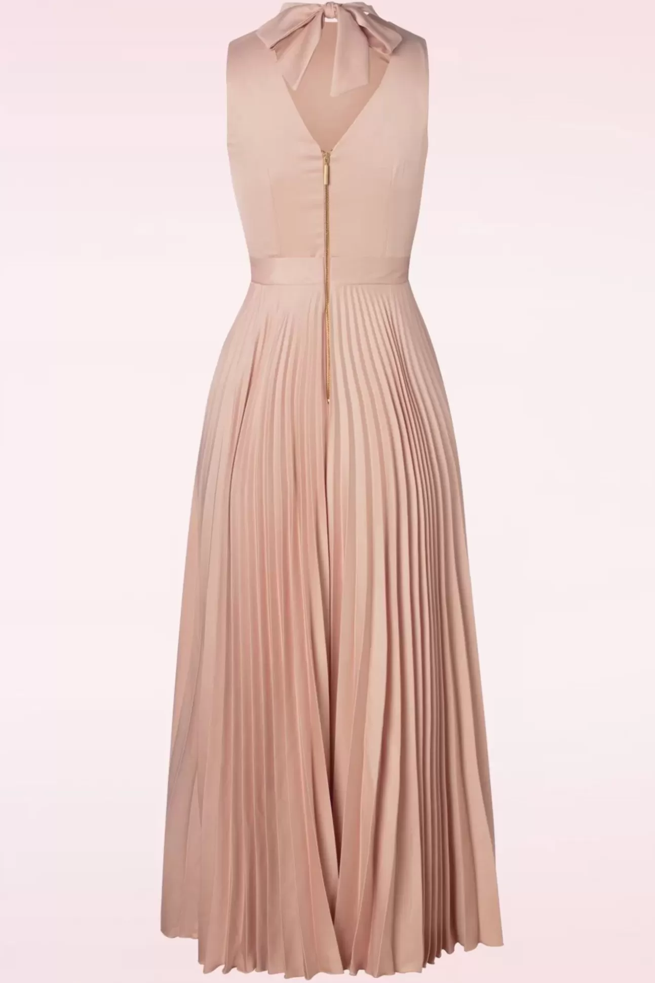 Effen Jurken | Closet London Bella Geplooide Maxi Jurk In Blush Pink