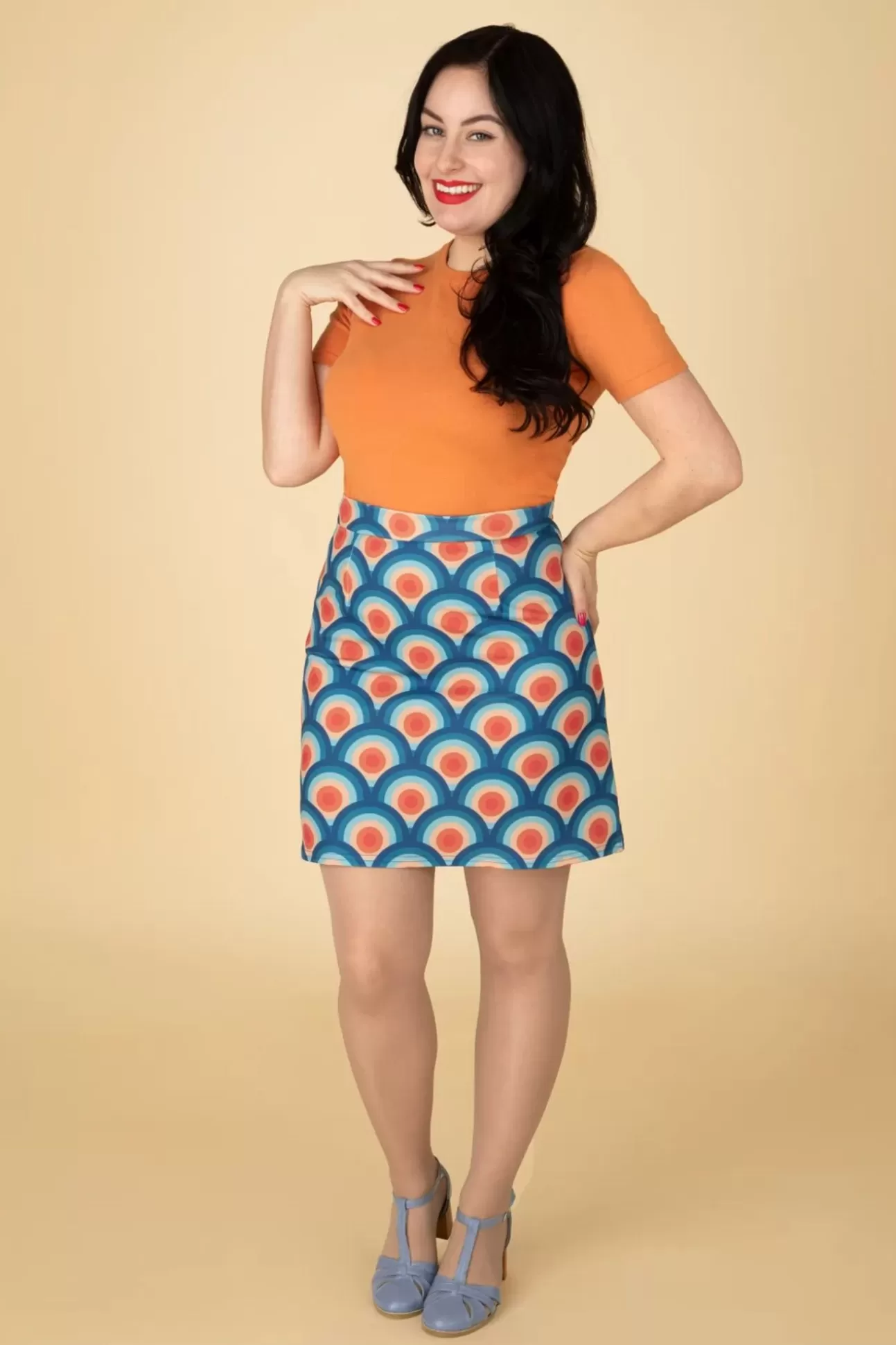 Rokken | Vintage Chic for Topvintage Bobby Retro Rok In Cirkel Geo Print