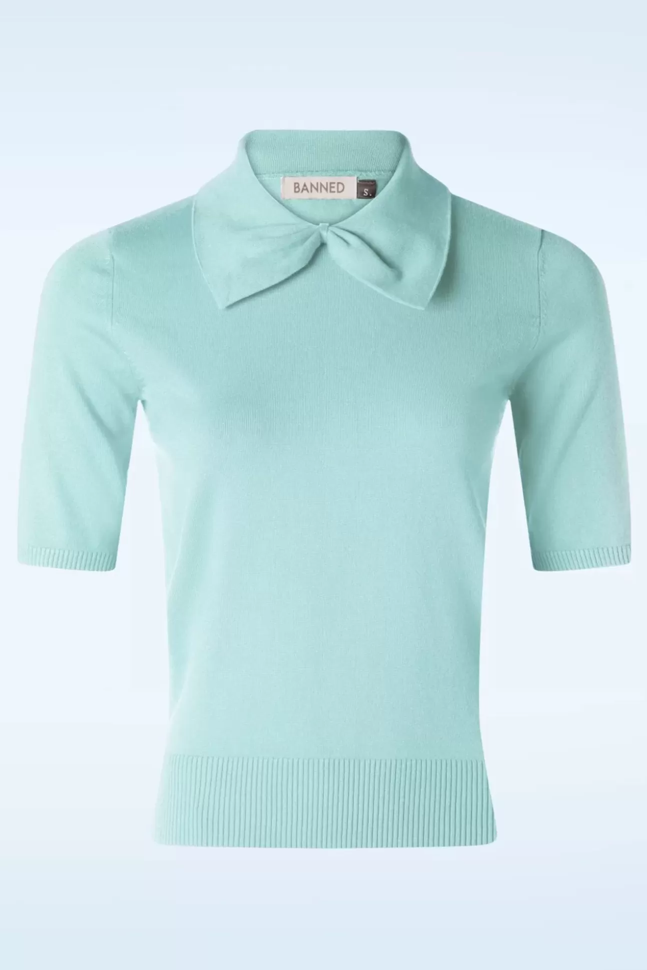 Truitjes | Banned Retro Bow Delight Jumper In Pastel Blauw