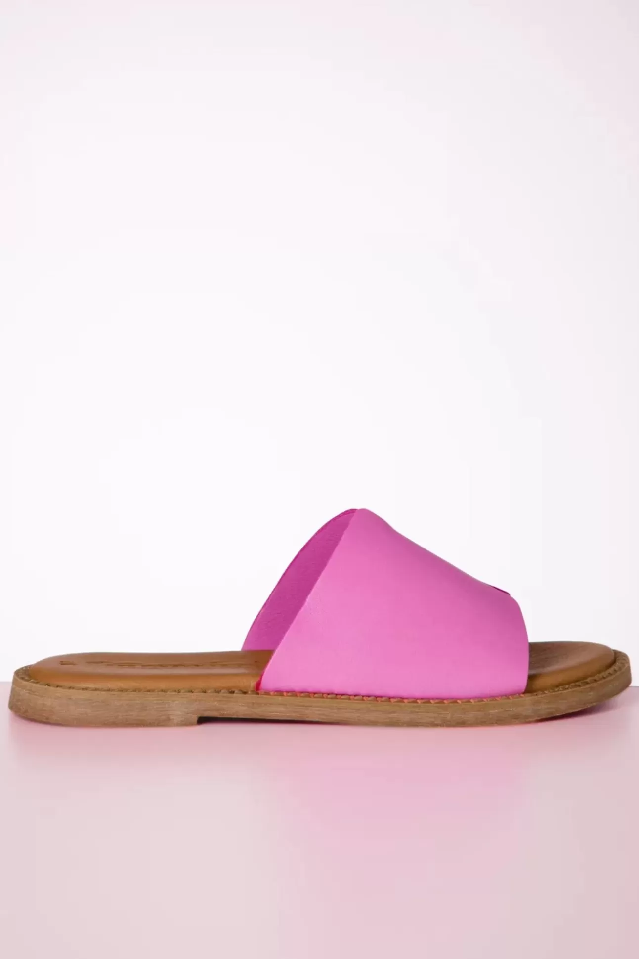 Slippers | Tamaris Britt Lederen Slippers In Roze