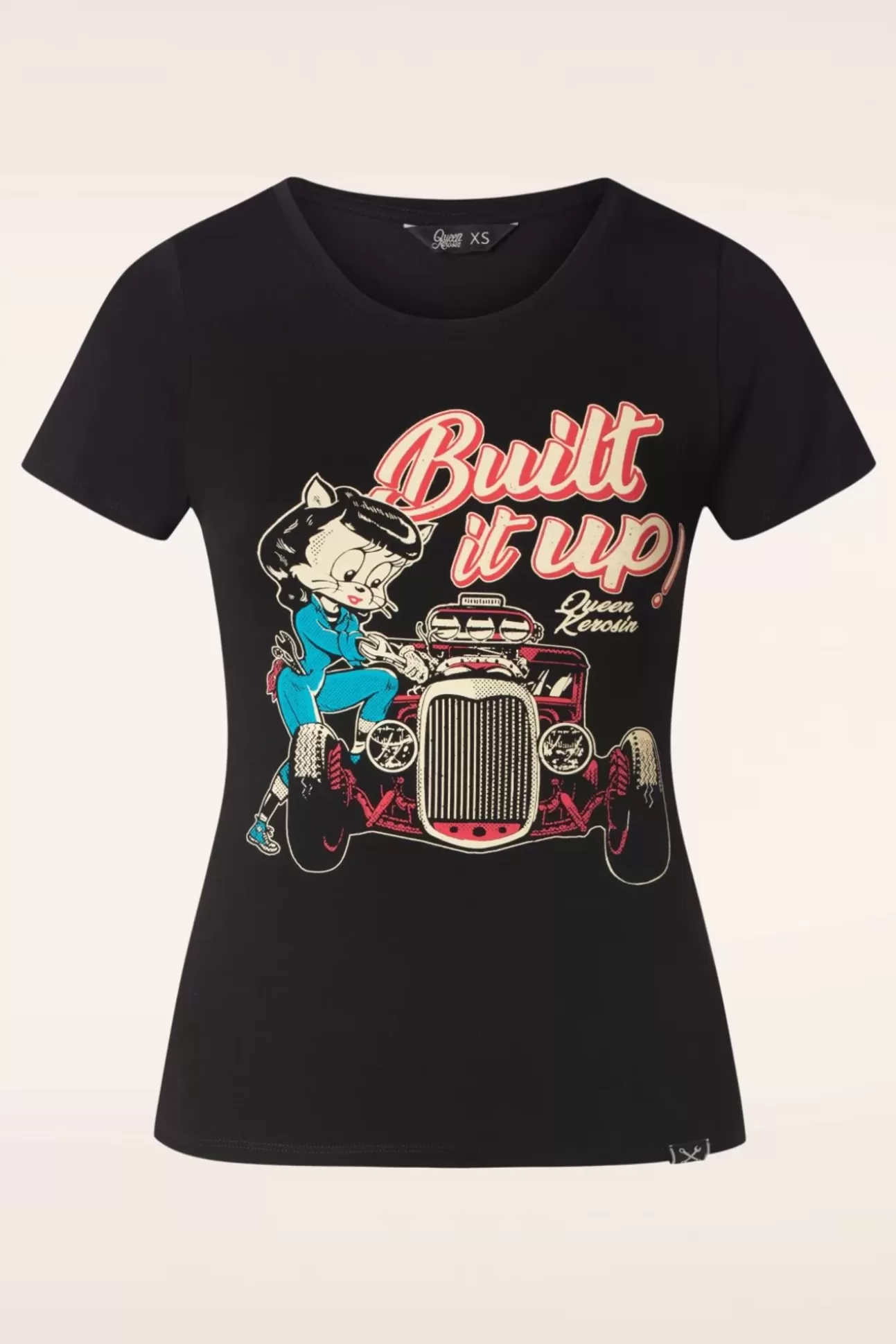 T-Shirts | Queen Kerosin Build It Up T-Shirt In Zwart