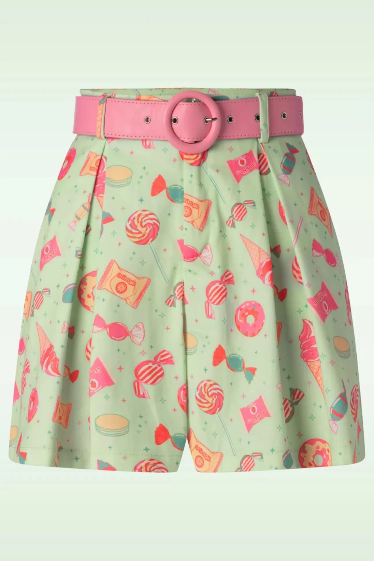 Broeken | Vixen Candy Belted Shorts In Mint