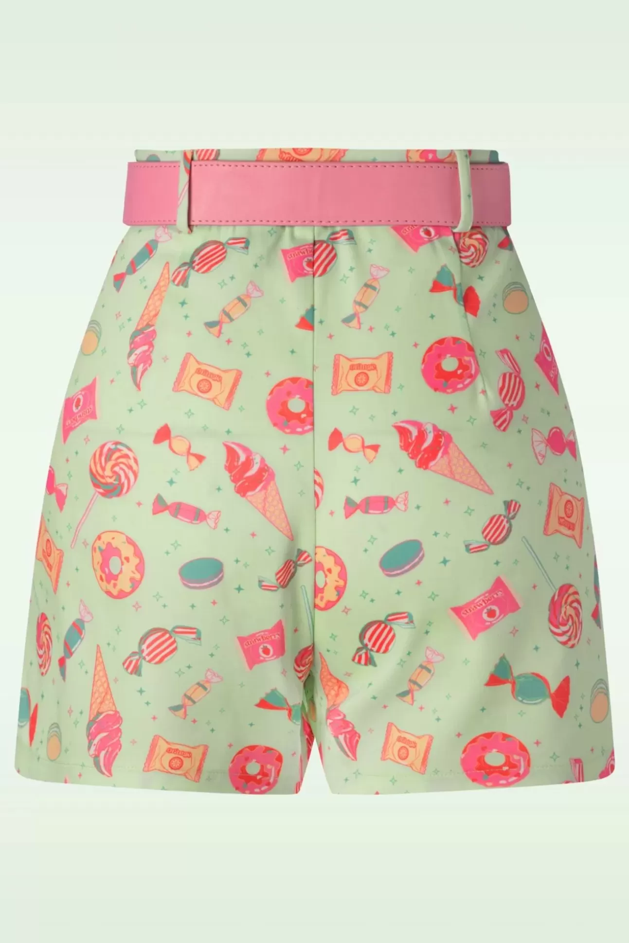 Broeken | Vixen Candy Belted Shorts In Mint