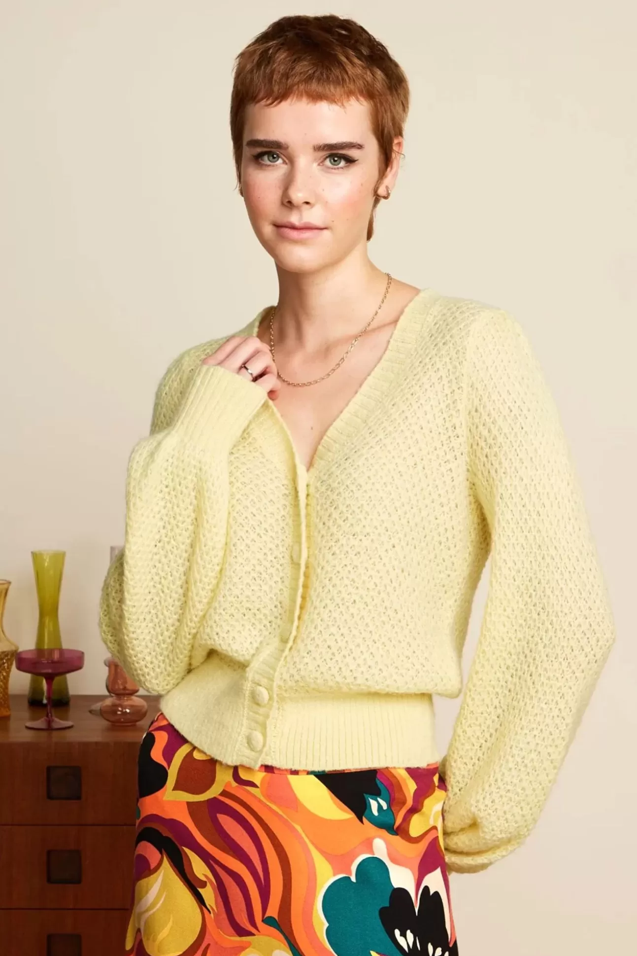 Vestjes | King Louie Cardi V Farfalle In Custard Geel