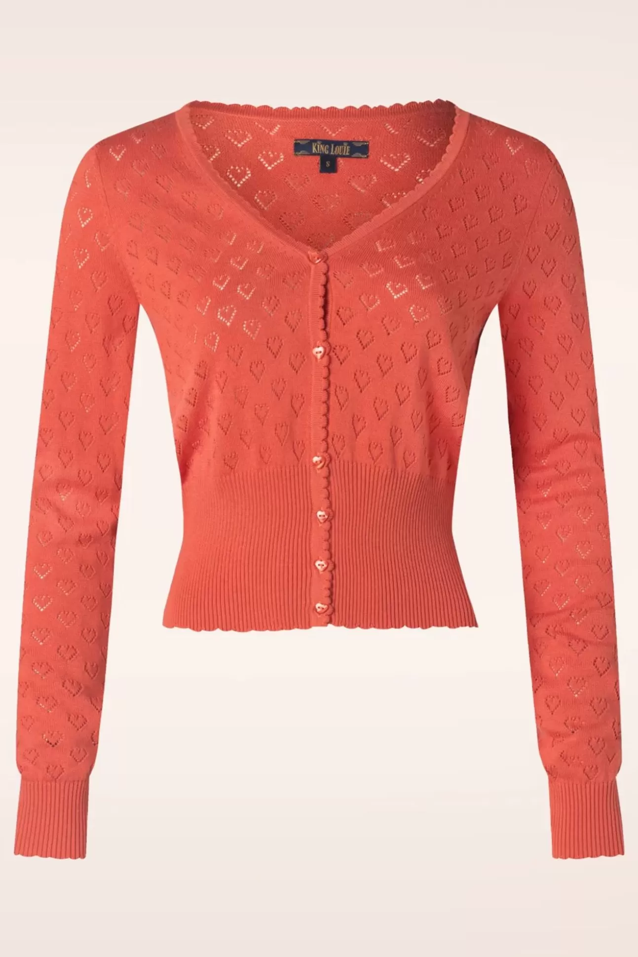 Vestjes | King Louie Cardi V Hart Ajour In Tweed Oranje