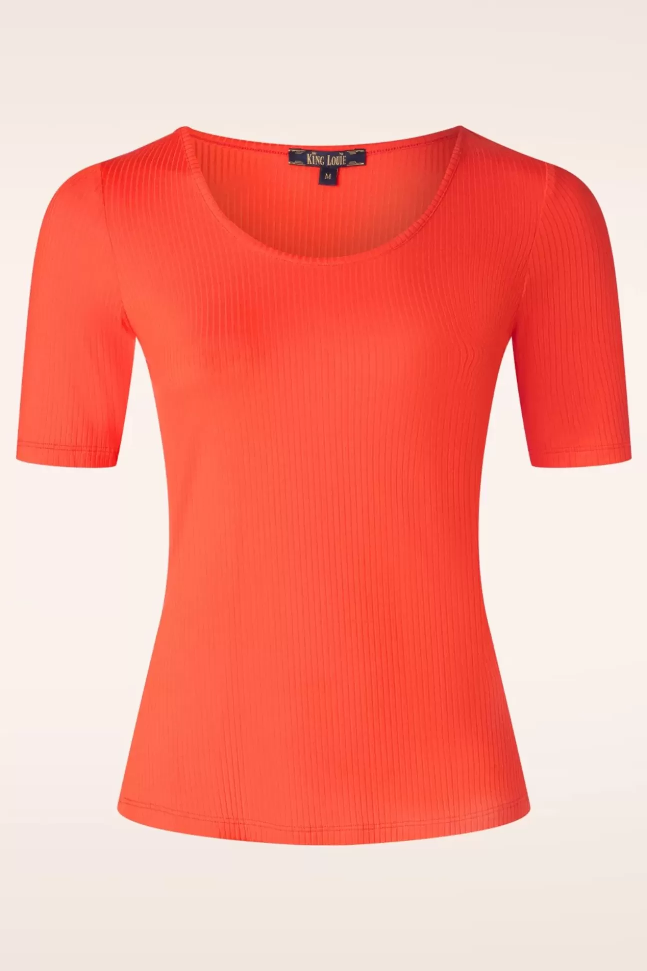 Truitjes | King Louie Carice Uni Rib Top In Zon Oranje