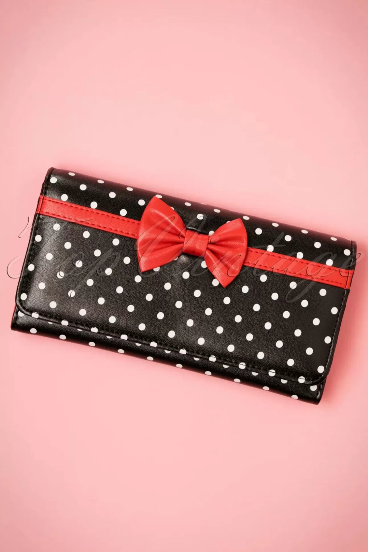 Portemonnees | Banned Retro Carla Bow Polka Portemonnee In Zwart En Rood