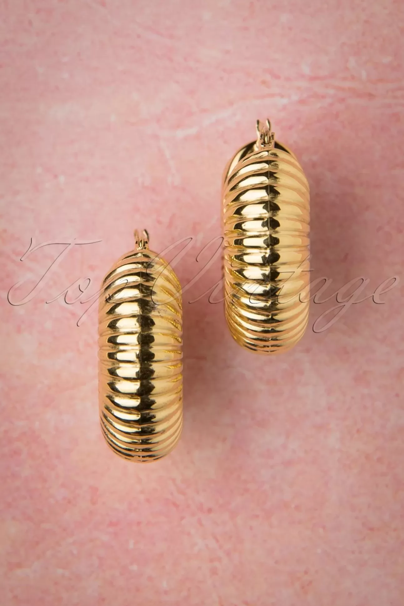 Sieraden | Topvintage Boutique Collection Caterpillar Oorringen In Goud