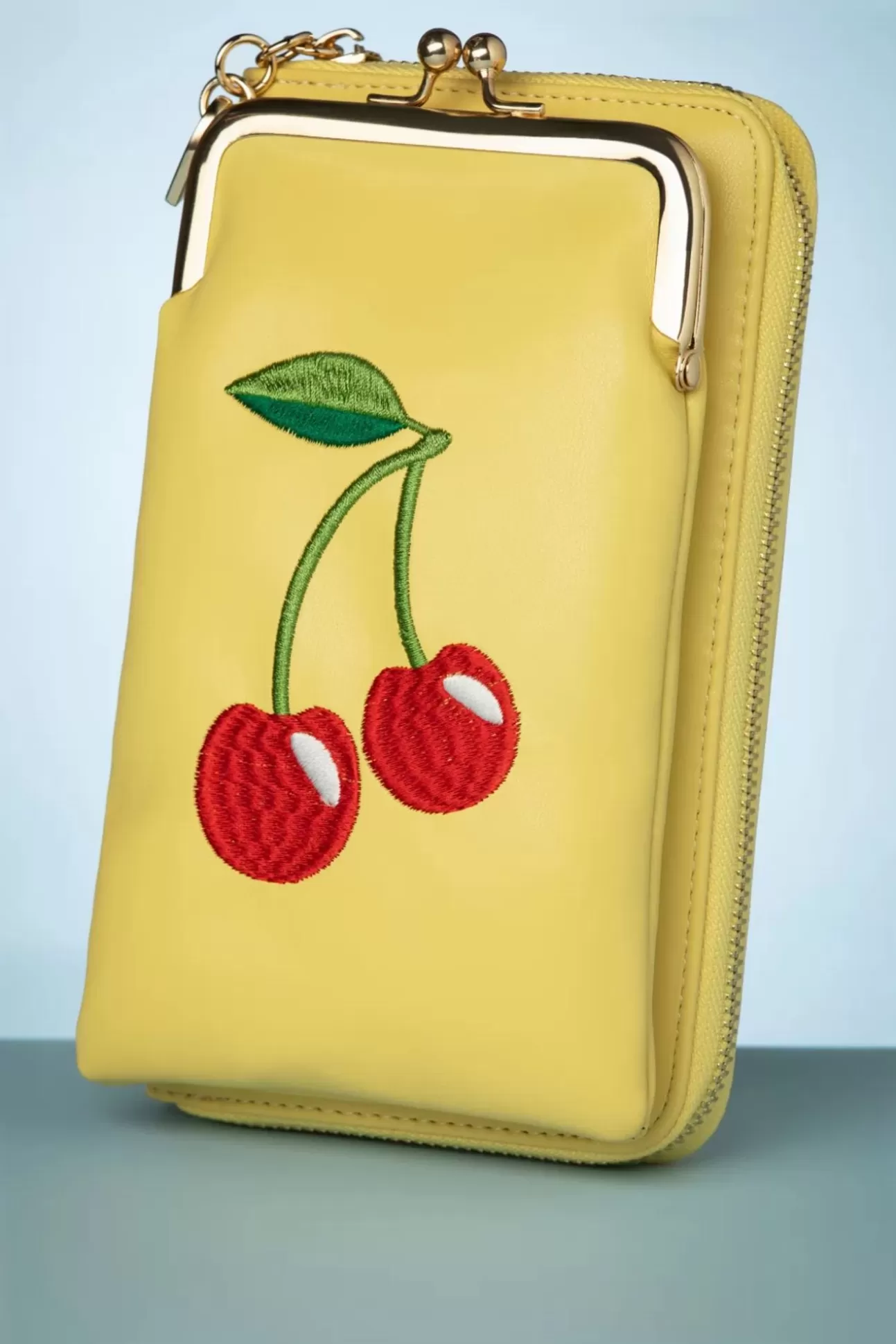 Portemonnees | Banned Retro Cherry Pie Crossbody Telefoontasje In Geel