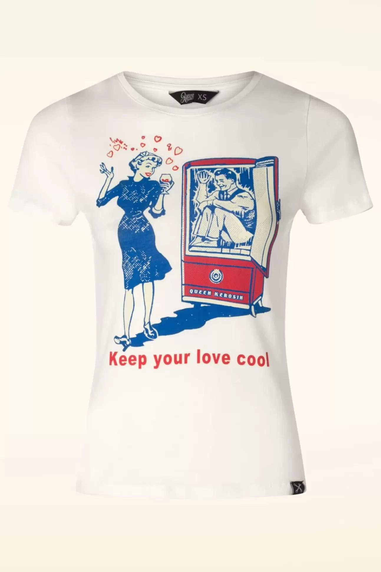 T-Shirts | Queen Kerosin Cool Love T-Shirt In Gebroken Wit