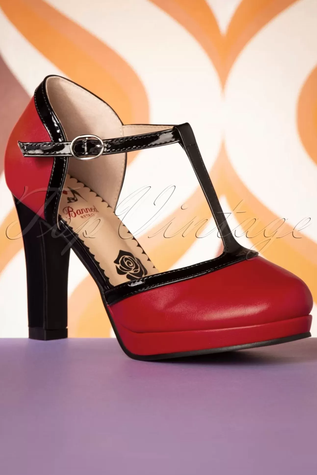 Pumps | Banned Retro Country Rose Pumps In Rood