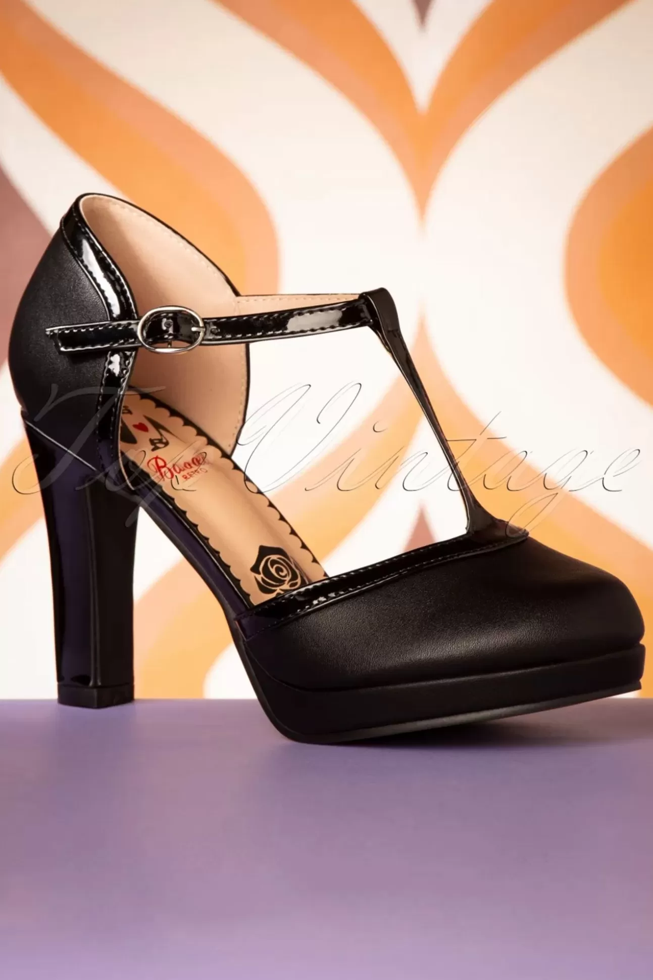 Pumps | Banned Retro Country Rose Pumps In Zwart