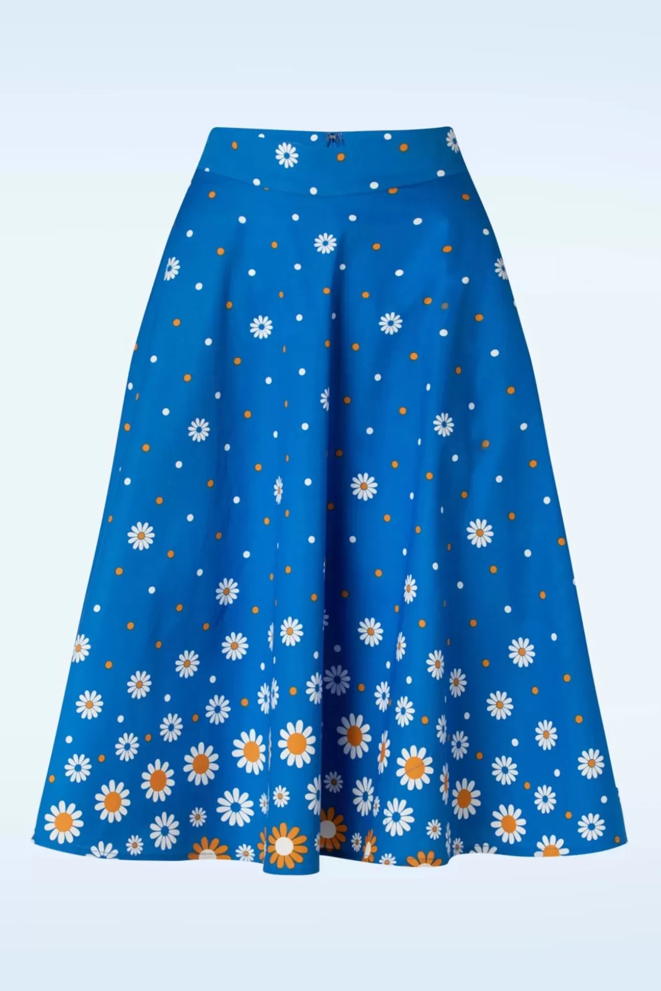 Rokken | Banned Retro Daisy Days Swing Rok In Blauw