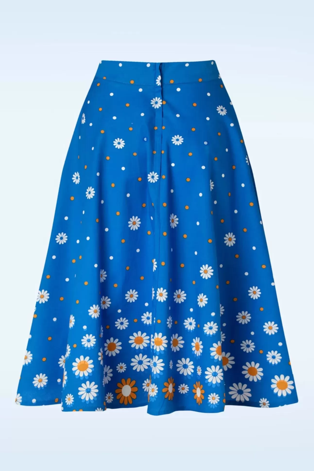 Rokken | Banned Retro Daisy Days Swing Rok In Blauw