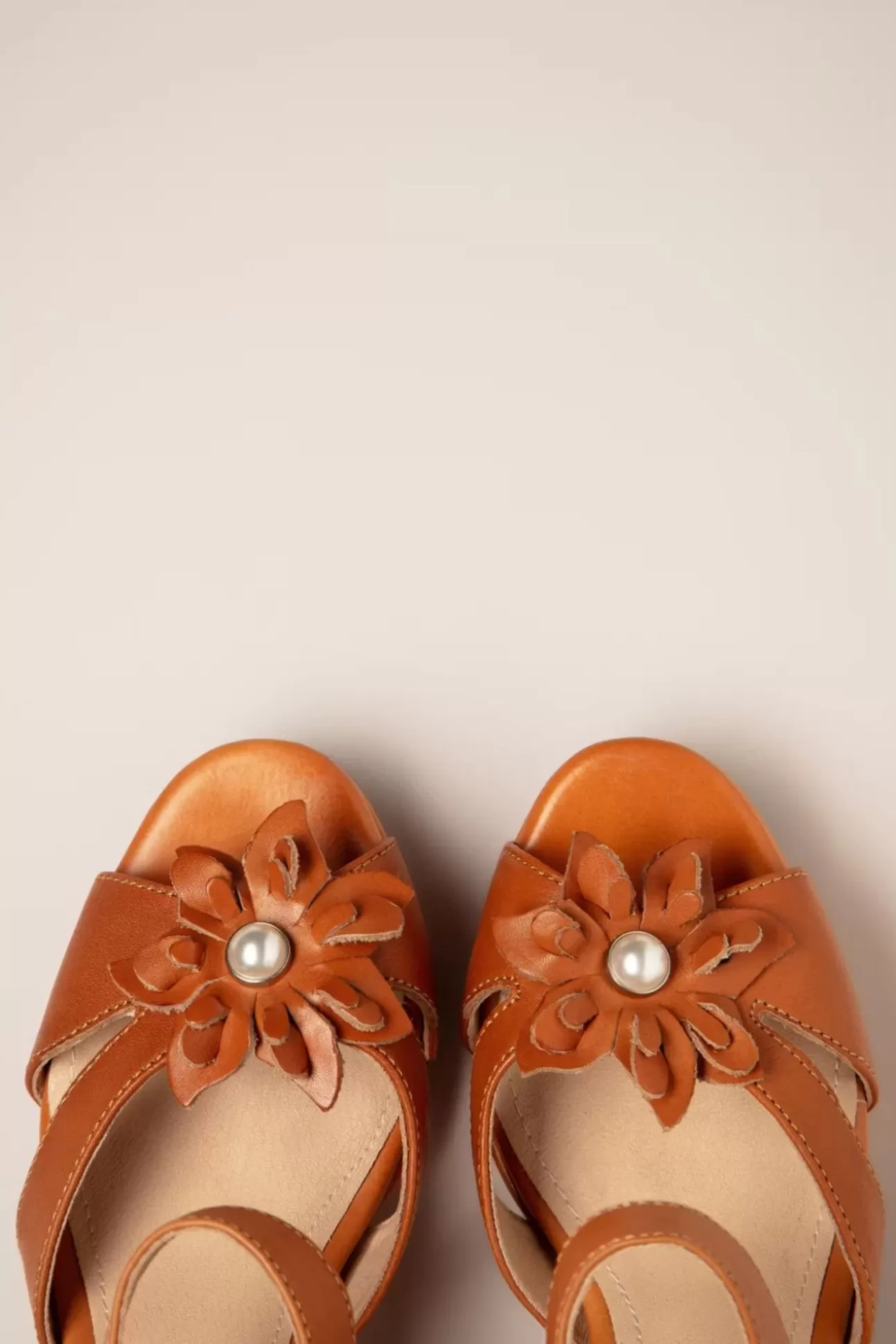 Sandalen | Chelsea Crew Daisy Leren Sandalen In Cognac