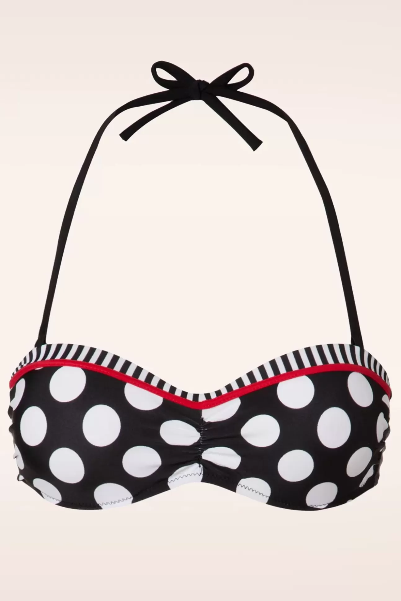 Bikini'S | Belsira Debra Halterbikinitop Met Polkadotstrepen In Zwart En Wit