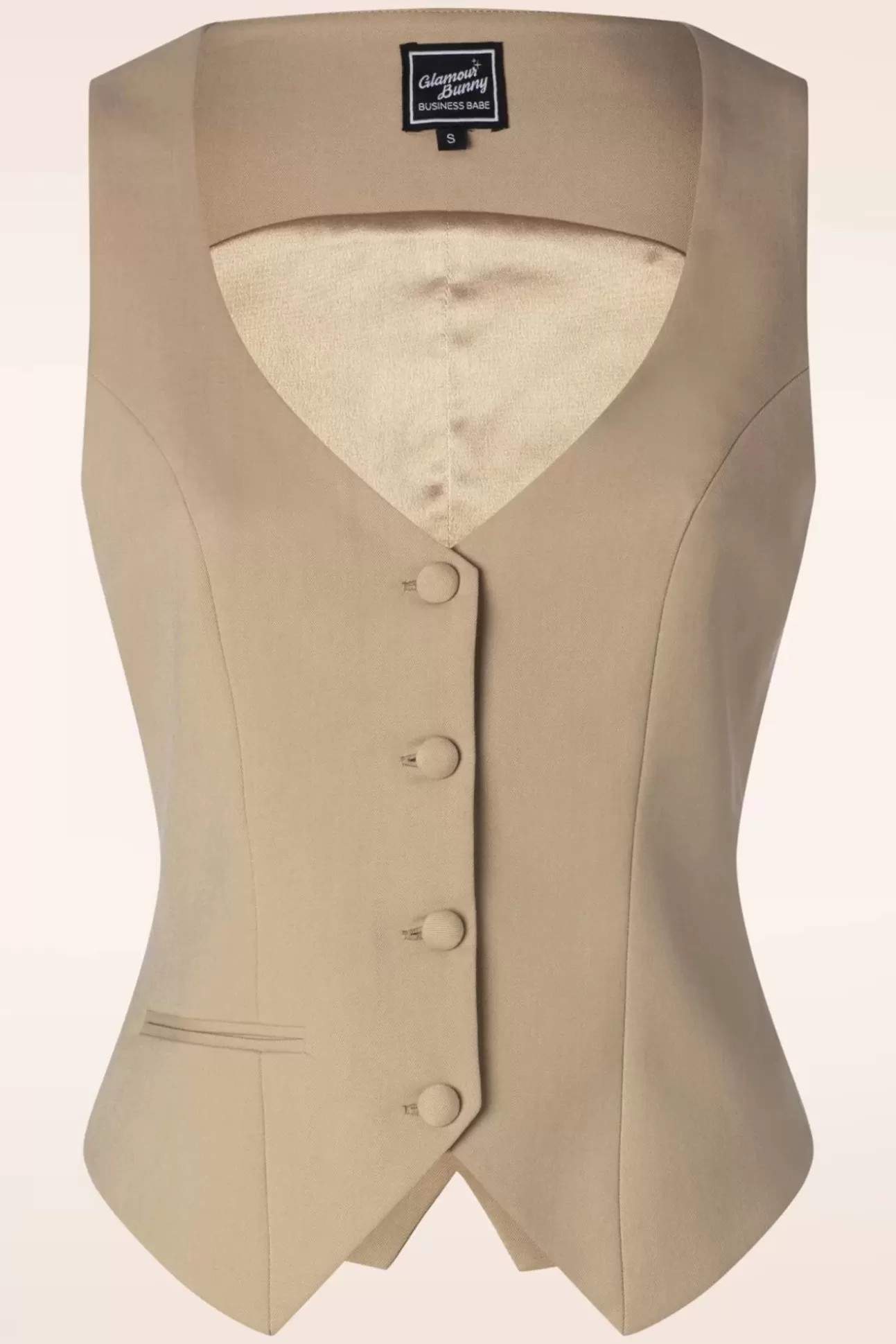 Jassen | Glamour Bunny Business Babe Dianne Gilet In Beige