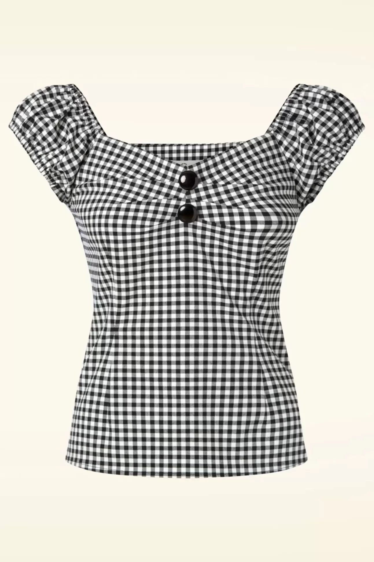 Tops | Collectif Clothing Dolores Gingham Top In Zwart En Wit