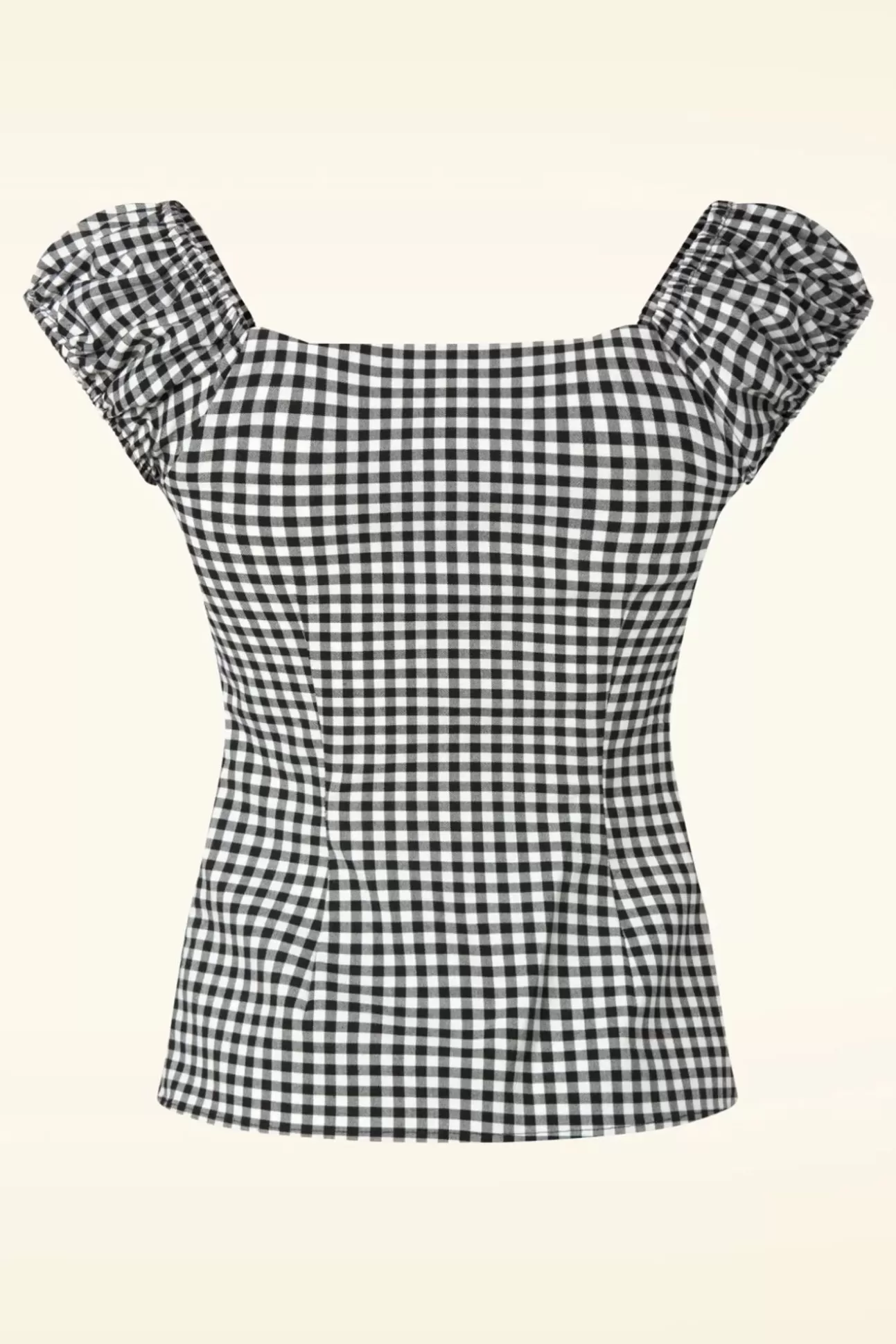 Tops | Collectif Clothing Dolores Gingham Top In Zwart En Wit