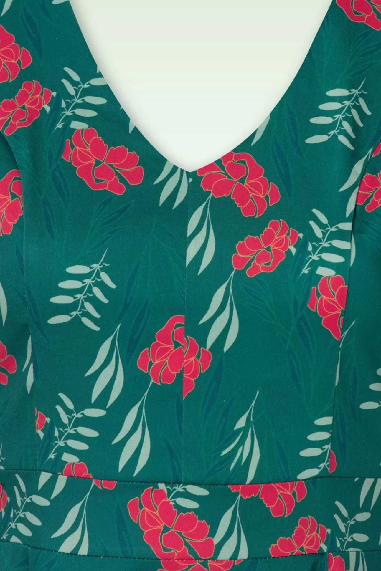 Swing Jurken | Topvintage Boutique Collection Exclusief Bij Topvintage ~ Olivia Swingjurk Met Korte Mouwen In Blauwgroen