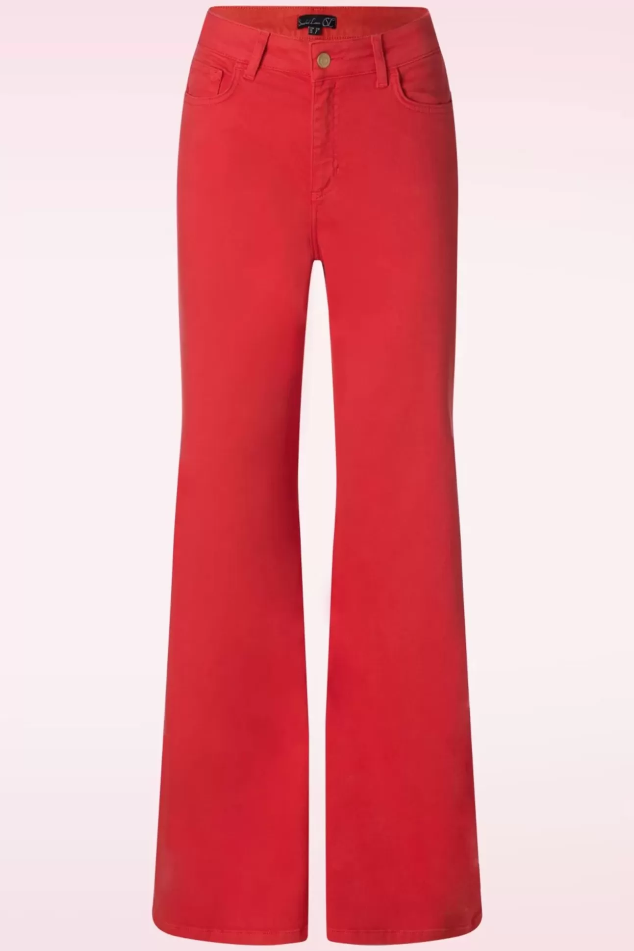 Broeken | Smashed Lemon Fae Flared Jeans In Rood