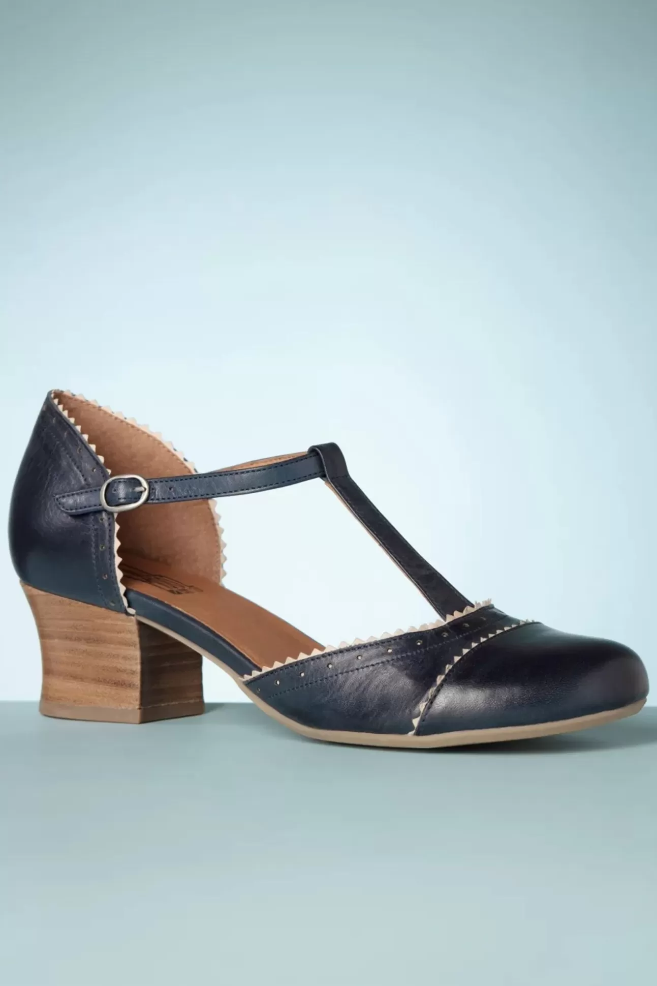 Pumps | Miz Mooz Fernie T-Strap Pumps In Denim En Creme