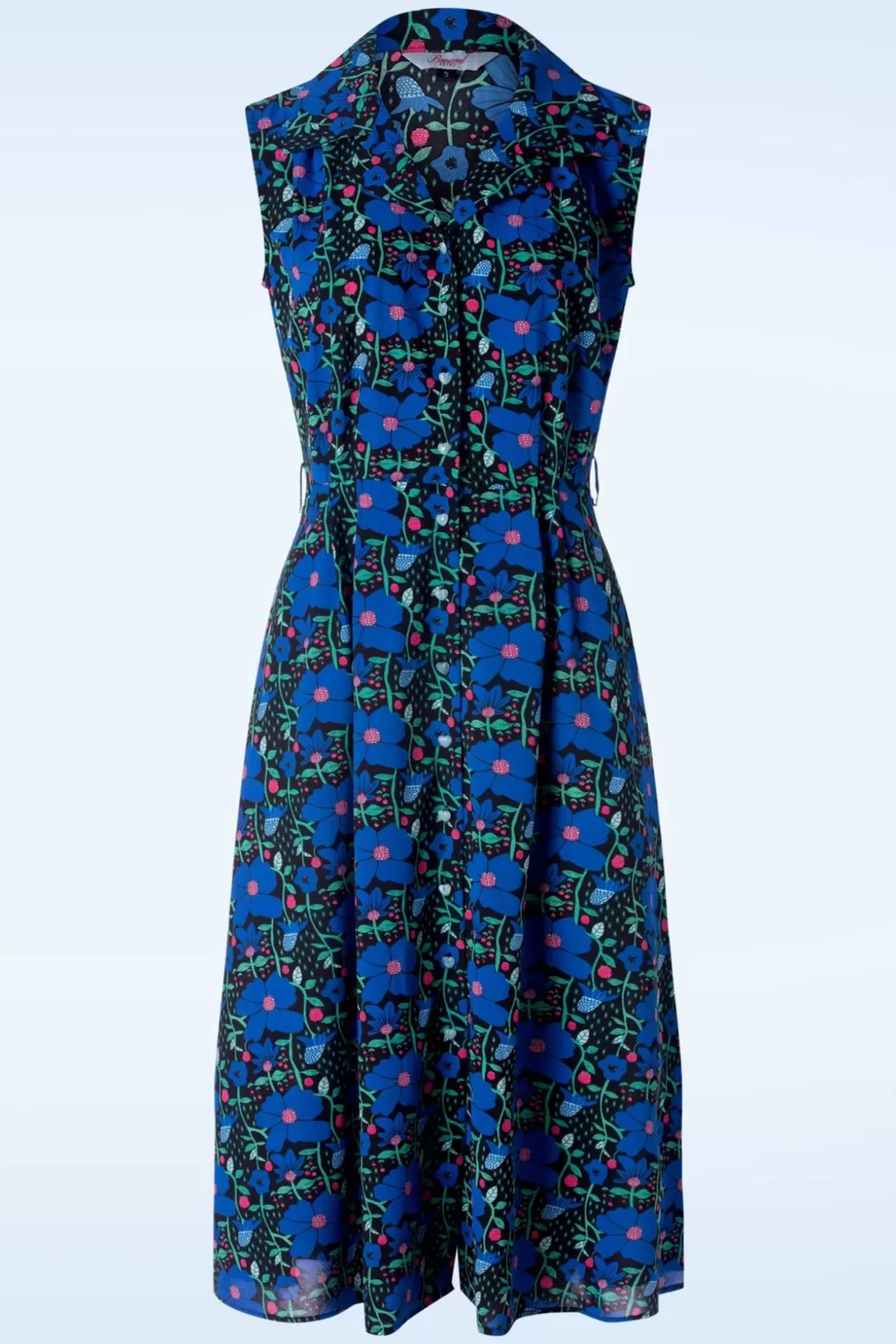 Plus Size Jurken | Banned Retro Flower Power Jurk In Blauw