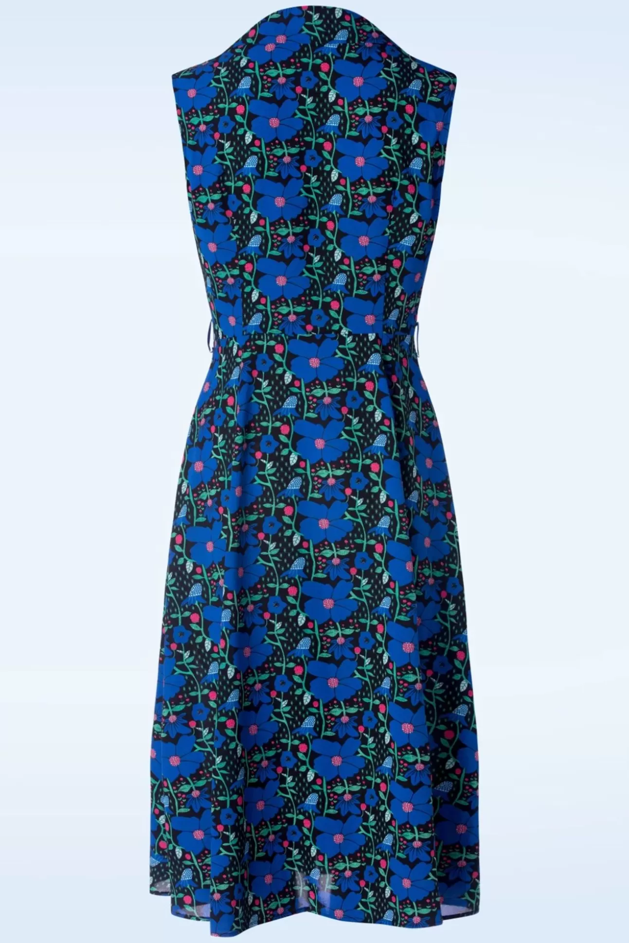 Plus Size Jurken | Banned Retro Flower Power Jurk In Blauw