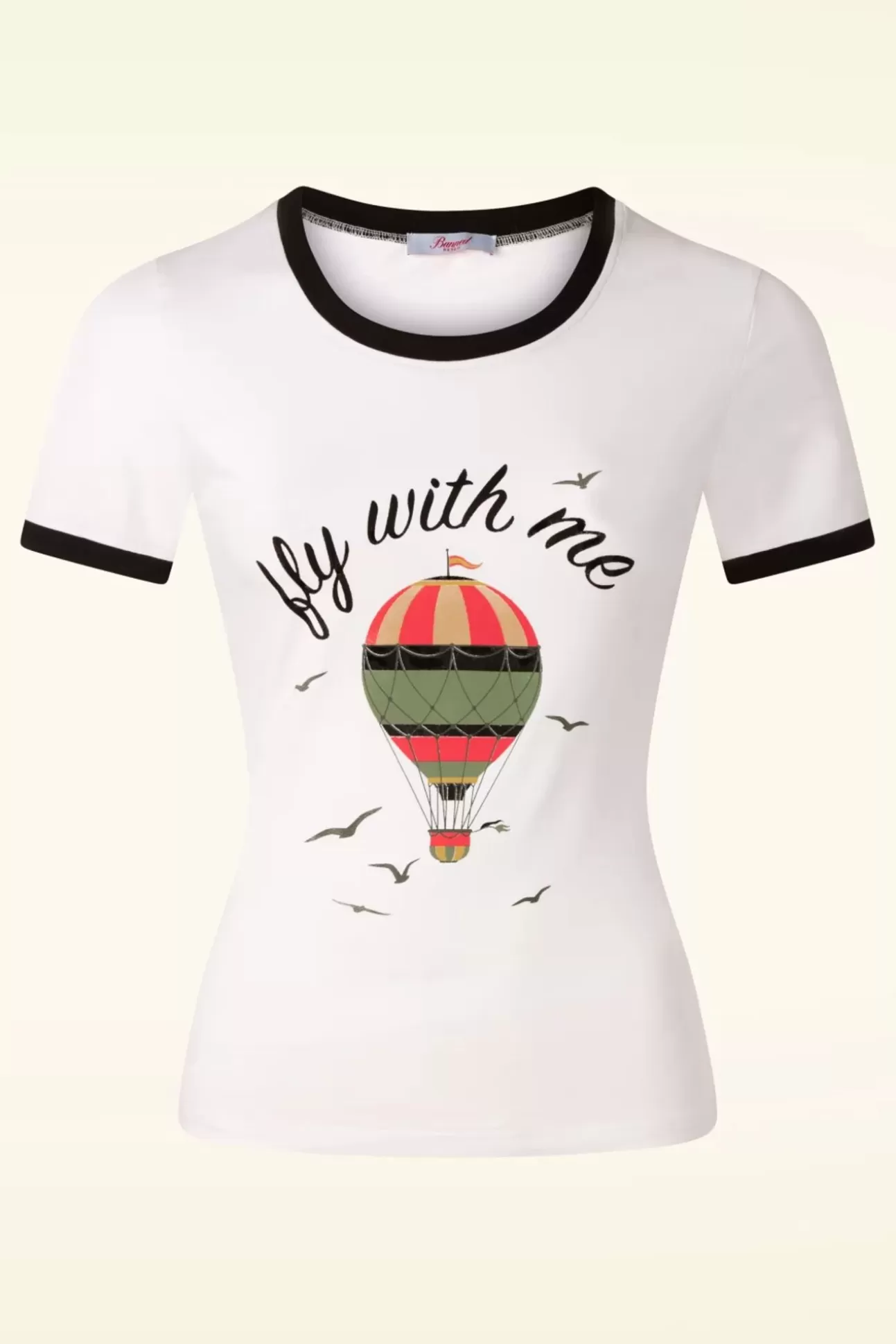 T-Shirts | Banned Retro Fly With Me T-Shirt In Gebroken Wit