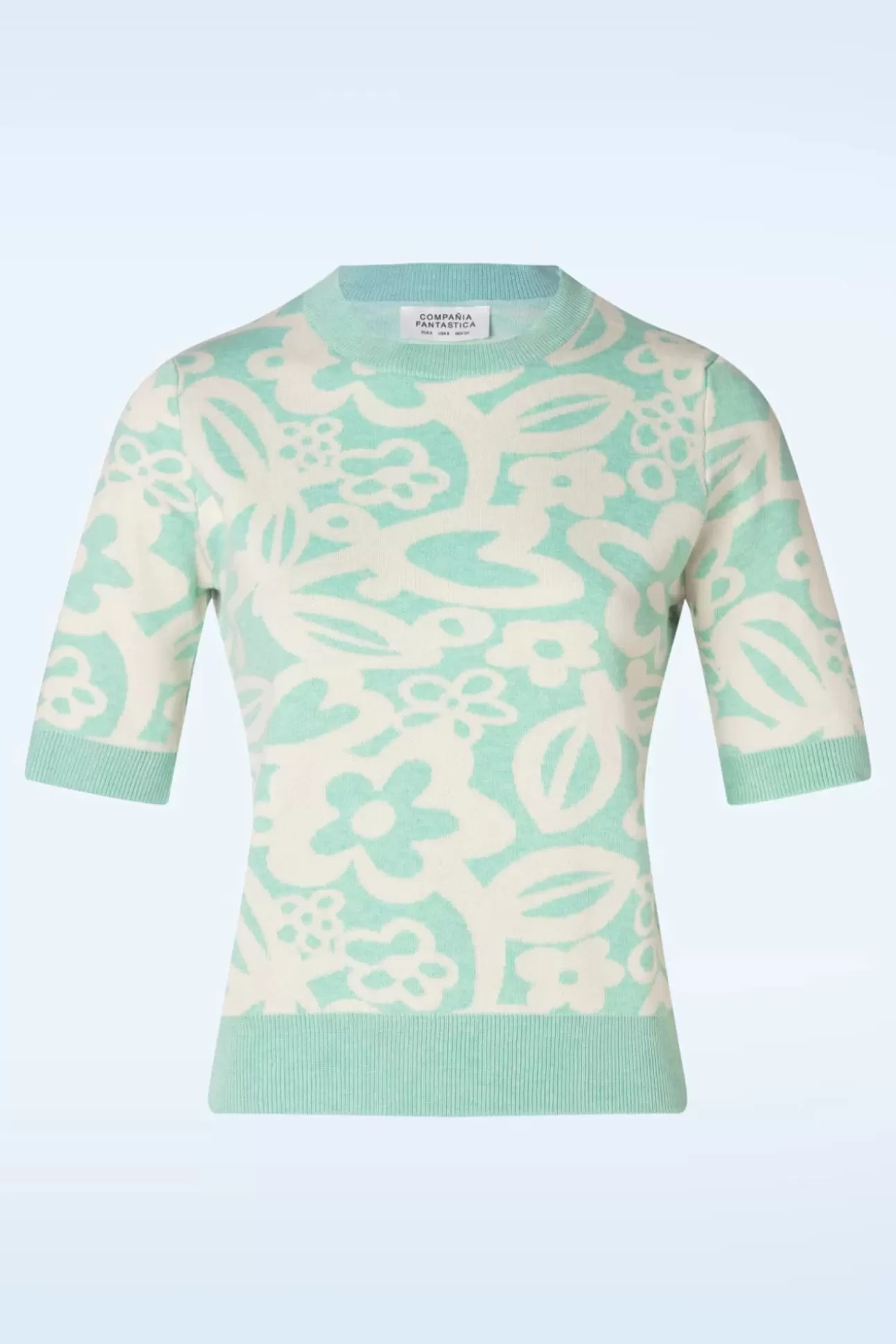 Truitjes | Compania Fantastica Freya Flower Jumper In Mintblauw