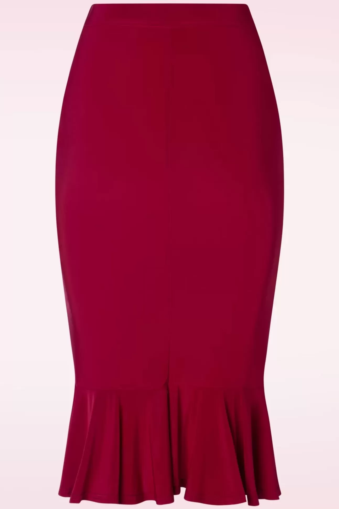 Rokken | Vintage Chic for Topvintage Gianna Ruffle Pencil Rok In Rood