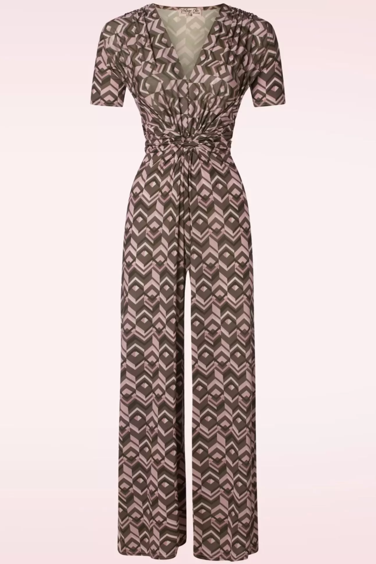 Playsuits & Jumpsuits | Vintage Chic for Topvintage Gina Geo Print Jumpsuit In Bruin