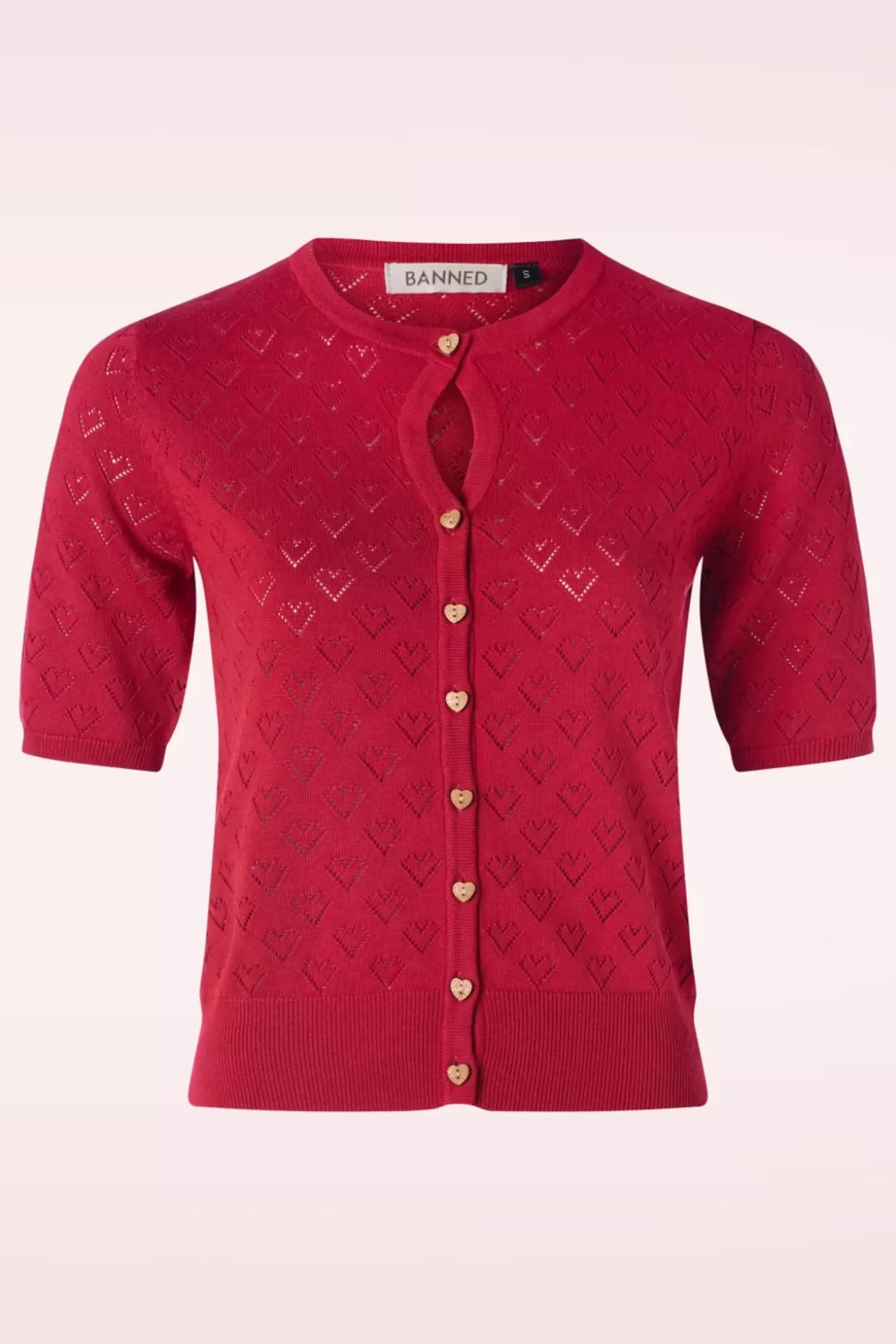 Vestjes | Banned Retro Heart Blooms Cardigan In Rood