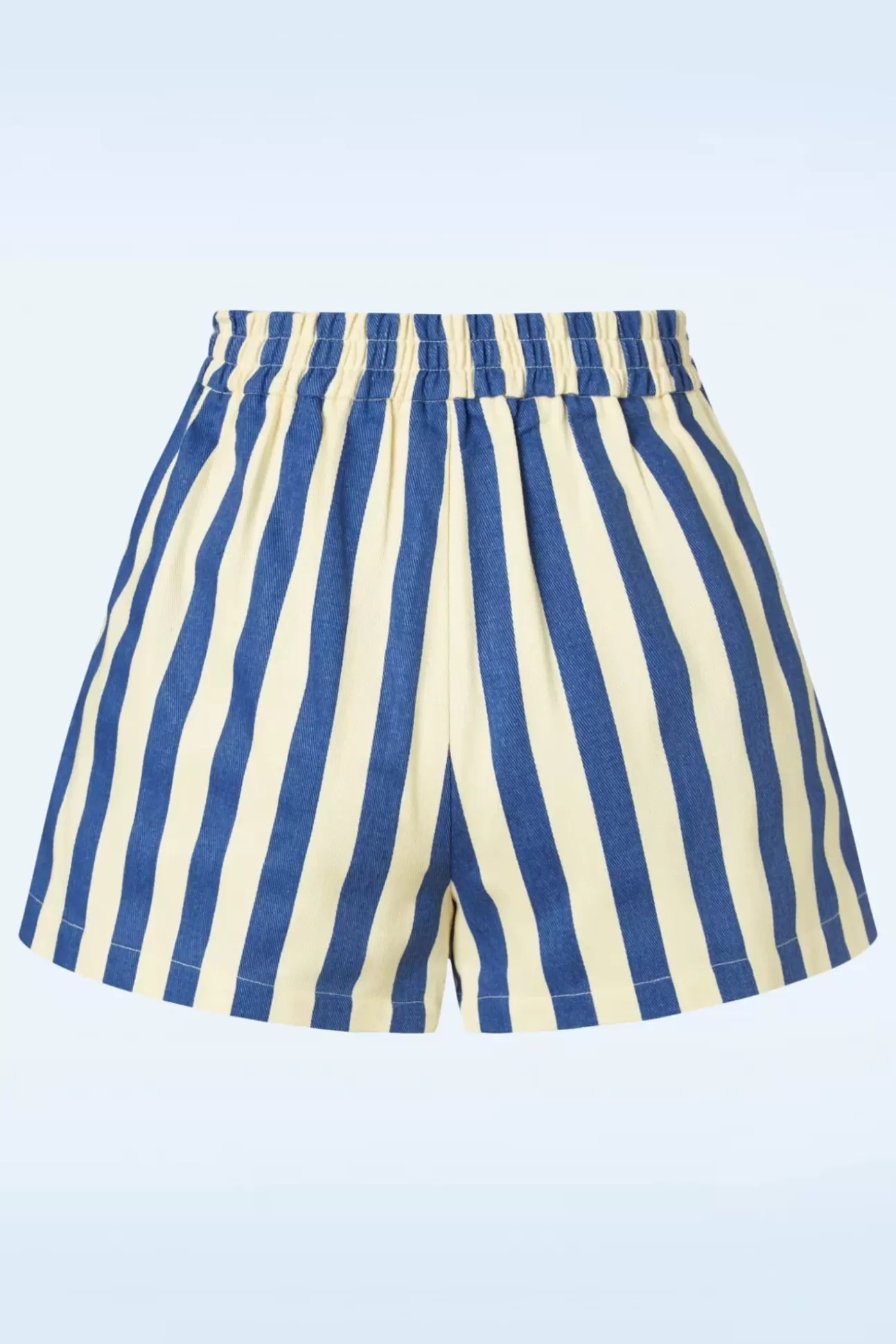 Broeken | Louche Hilton Deck Gestreepte Shorts In Wit En Blauw