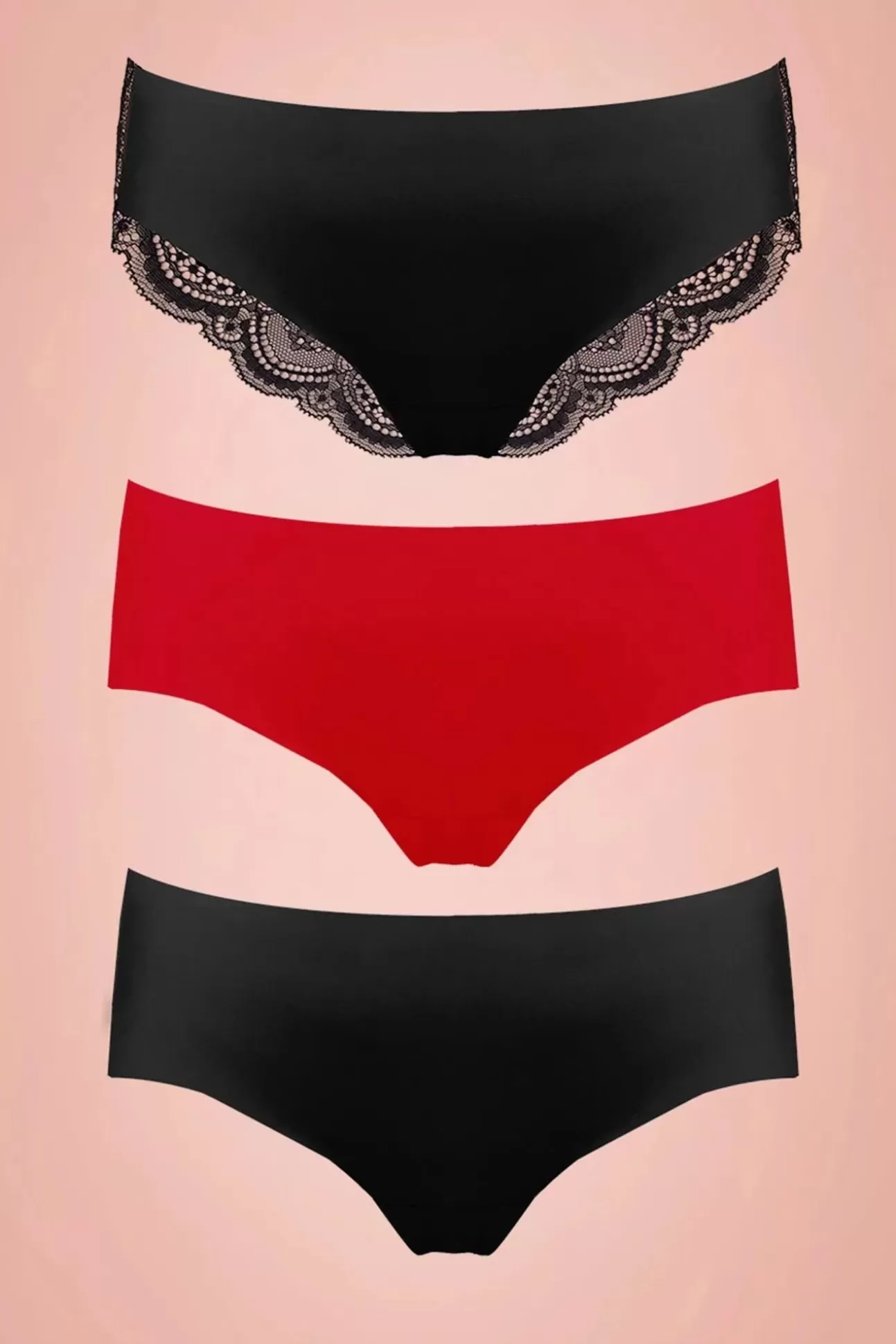 Lingerie | MAGIC Bodyfashion Holiday Hipster Gift Pack In Zwart En Rood