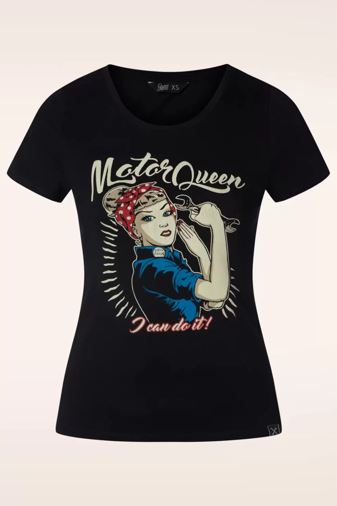 T-Shirts | Queen Kerosin I Can Do It Motor Queen T-Shirt In Zwart