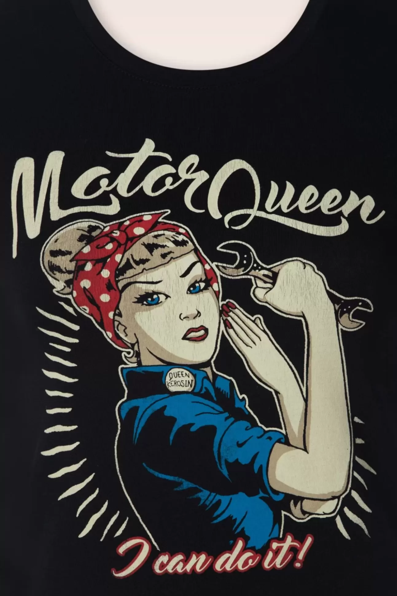 T-Shirts | Queen Kerosin I Can Do It Motor Queen T-Shirt In Zwart