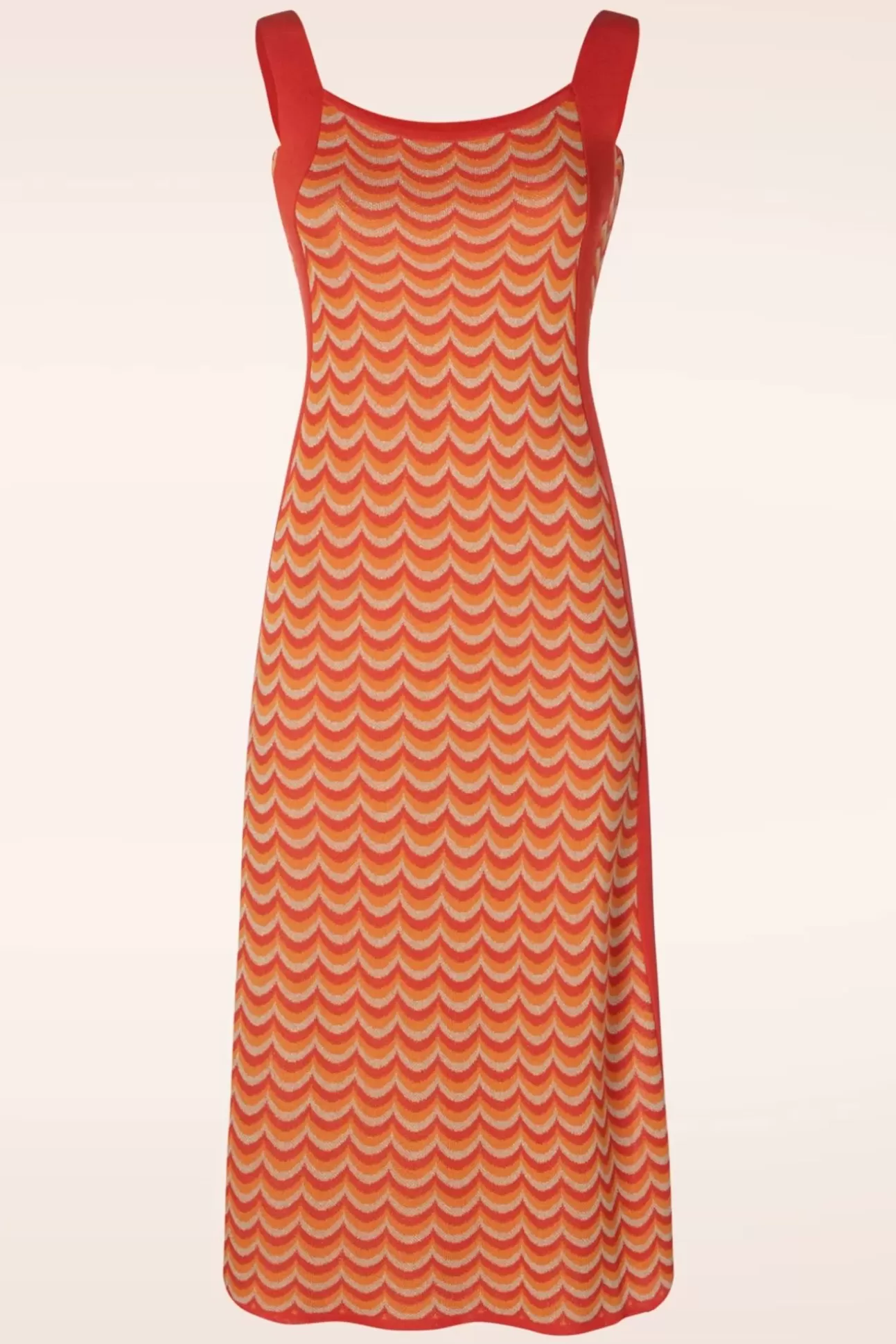 Midi Jurken | WNT Collection Jessie Waves Midi Jurk In Oranje