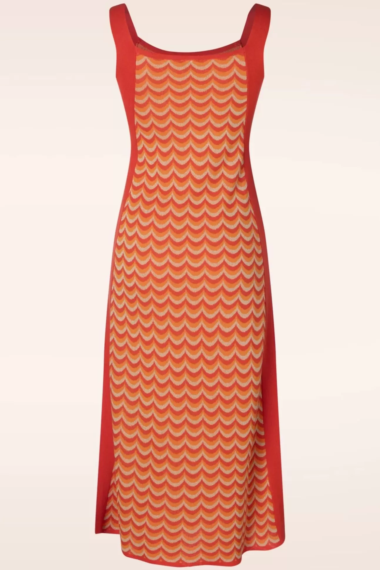 Midi Jurken | WNT Collection Jessie Waves Midi Jurk In Oranje