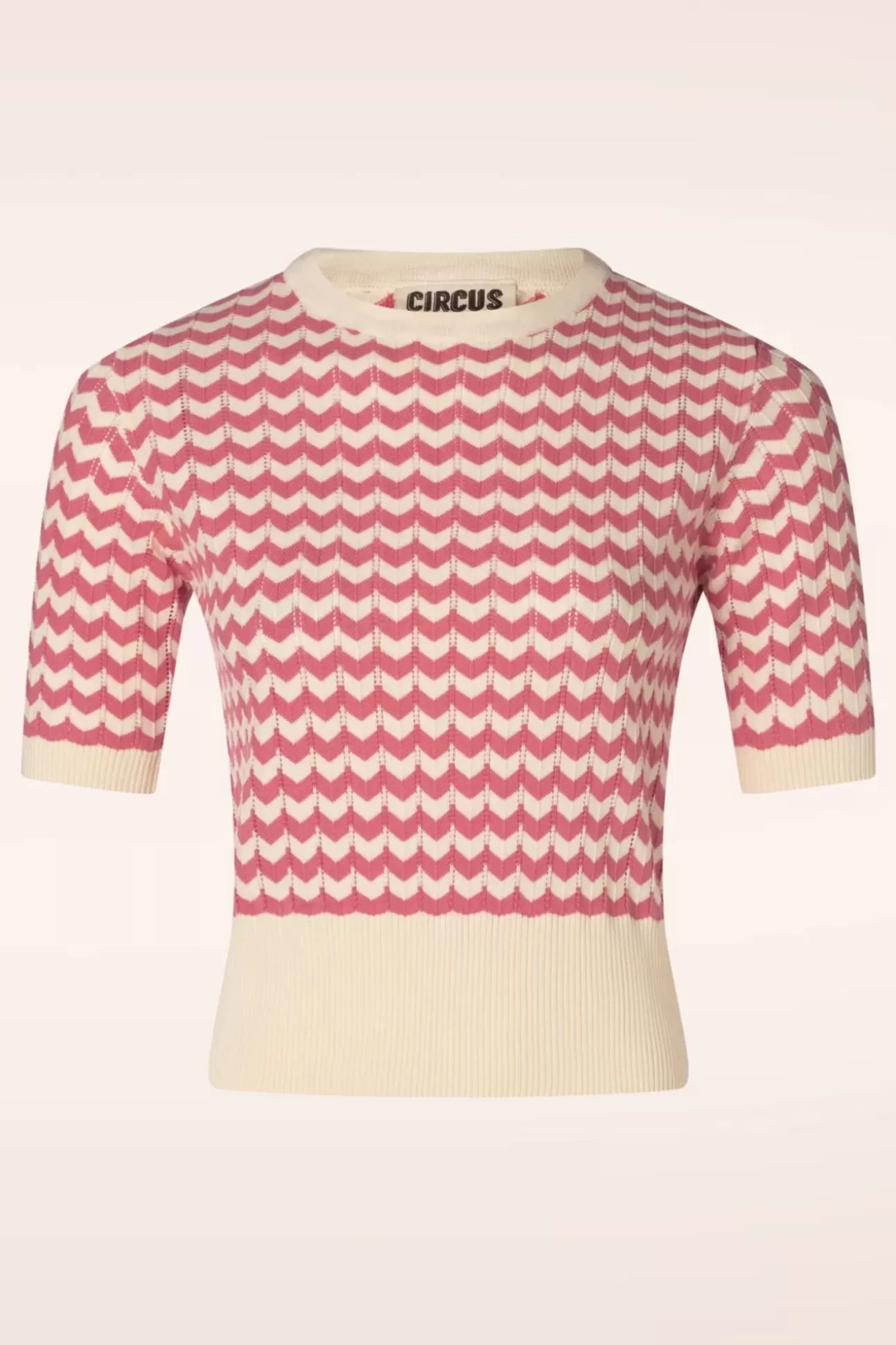 Truitjes | Circus June Sweater In Gebroken Wit En Kers