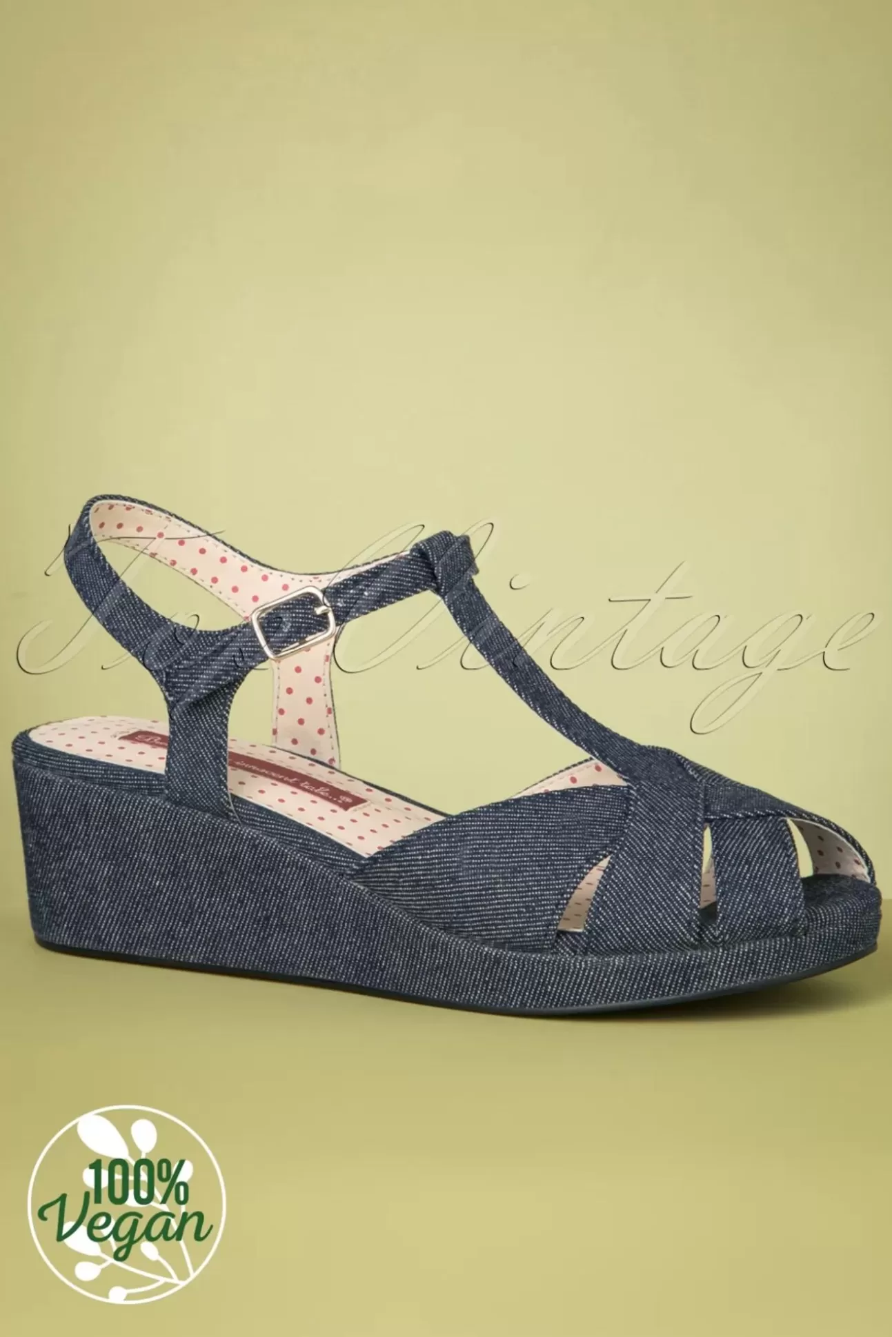 Sandalen | B.A.I.T. Kira Sandalen Met Sleehak In Denimblauw