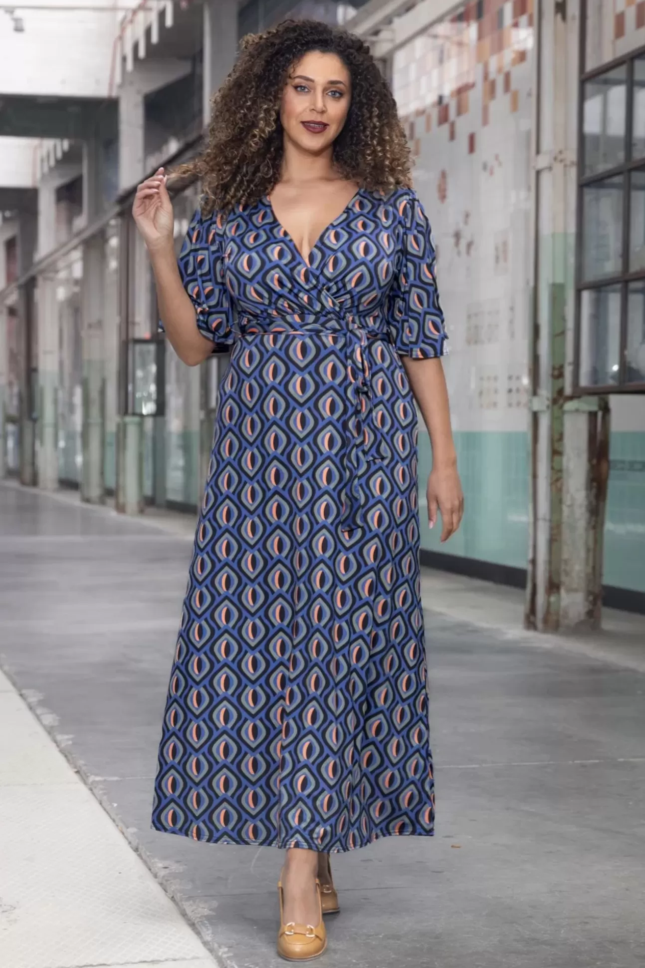 Maxi Jurken | Vintage Chic for Topvintage Laurie Maxi Jurk In Blauw