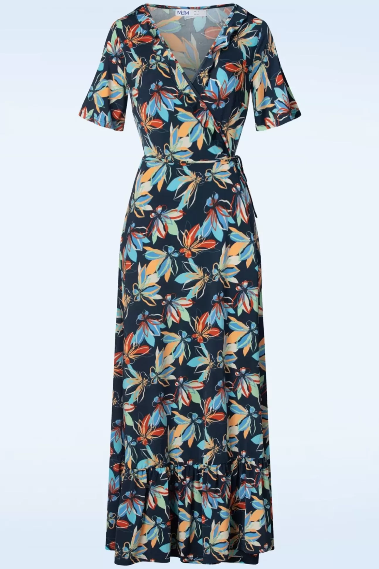 Maxi Jurken | Md'M Lenia Floral Maxi Jurk In Blauw