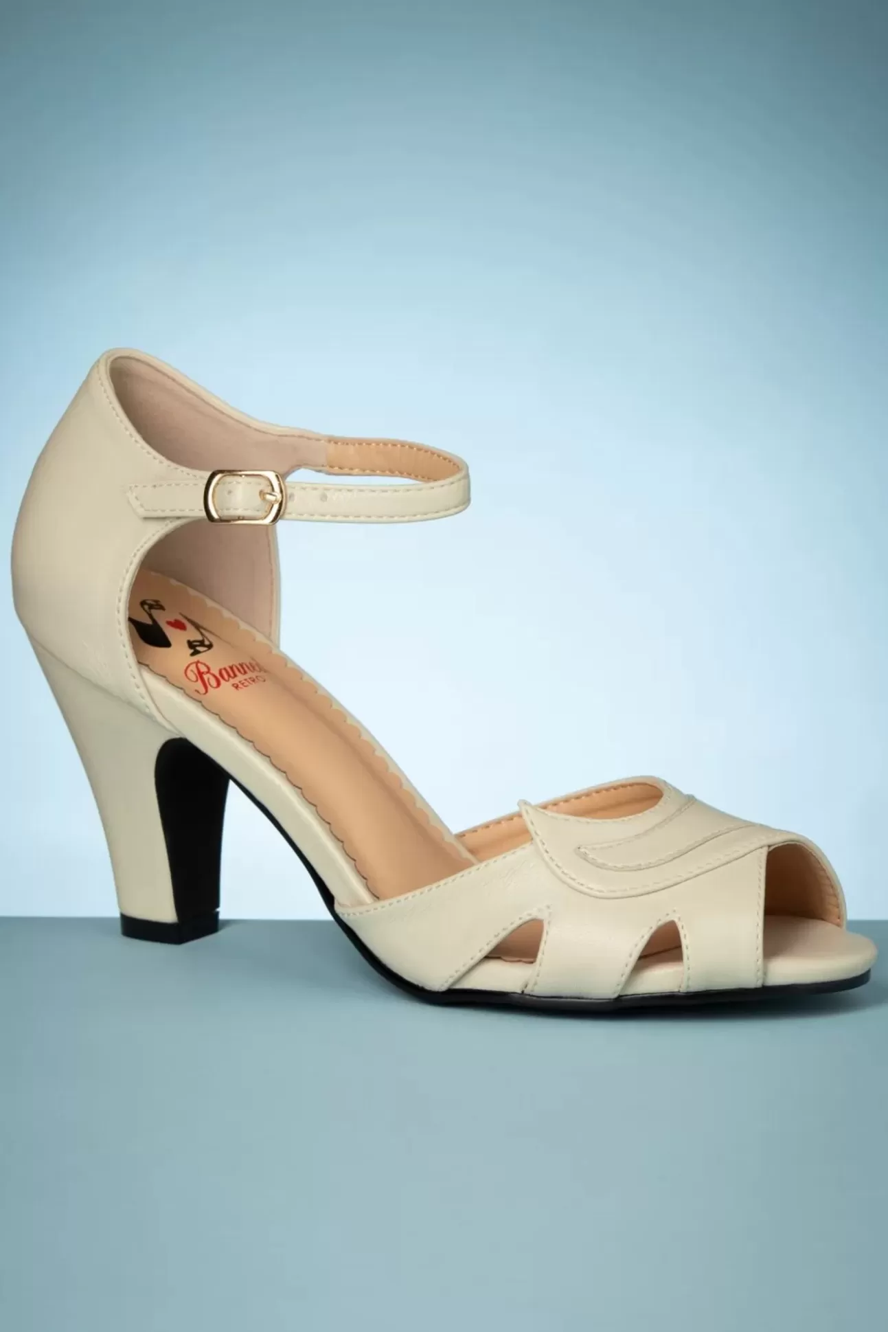 Pumps | Banned Retro Mable Peeptoe Pumps In Creme